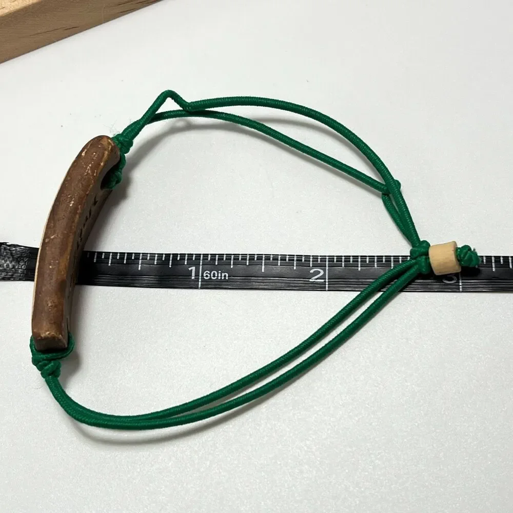 MudLove Clay Bracelet Pendleton Strong Green Elastic Cord Handcrafted Casual